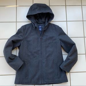 GAP Wool Hooded Zipper Jacket with Pockets